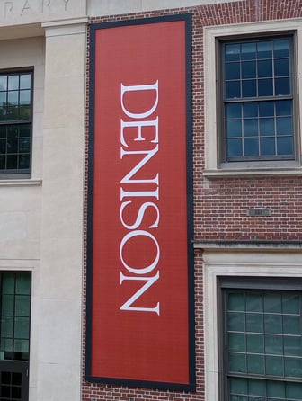 Denison-Library-BannerFrame-Classic-On-Brick-College Wallscape of the Week: Banner Frame Classic Goes To The Library