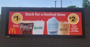 Easy banner change-outs For McDonald's with BannerFrame Hinge