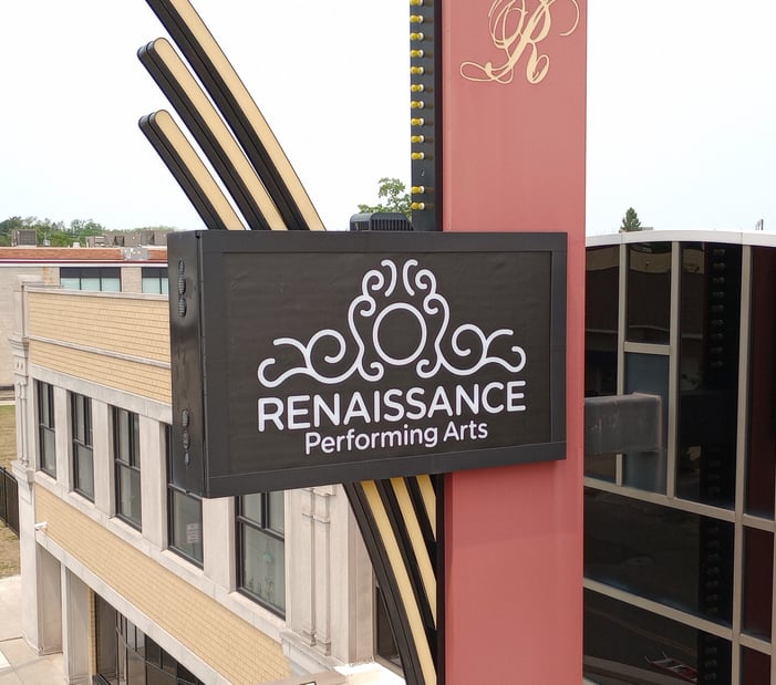 Renaissance-Theatre-Broken-Digital-Problem-Solved-BannerFrame-CLASSIC-goes-Analogue When A Digital Sign Goes Bad, It's Time to Go Old School