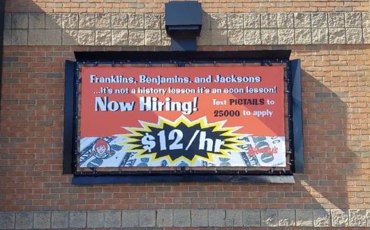Wendys-Lind-BannerFrame-Hinge-frame-installed-front-view Simple Enough for a Sign Salesman! BannerFrame Hinge