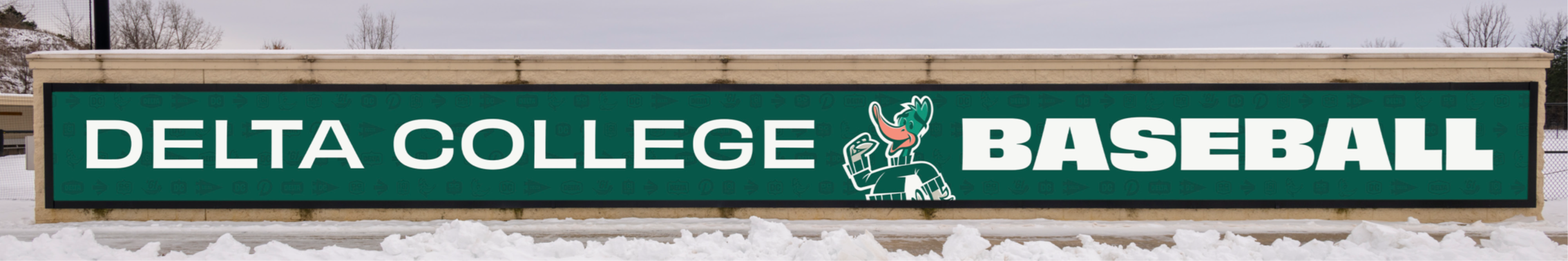 BannerFrameCLASSIC with Covers, Dugout, Baseball, Delta College