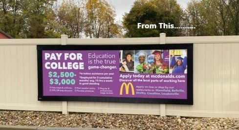 mcdonalds-signspring-banner-ohio McDonald's Loves Lind SignSpring Banner Frame HINGE!