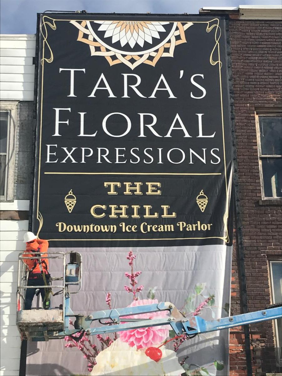 Taras-Floral-Expressions-BannerFrame-Classic-Wood-installed-banner From A Mess to A Sweet Masterpiece