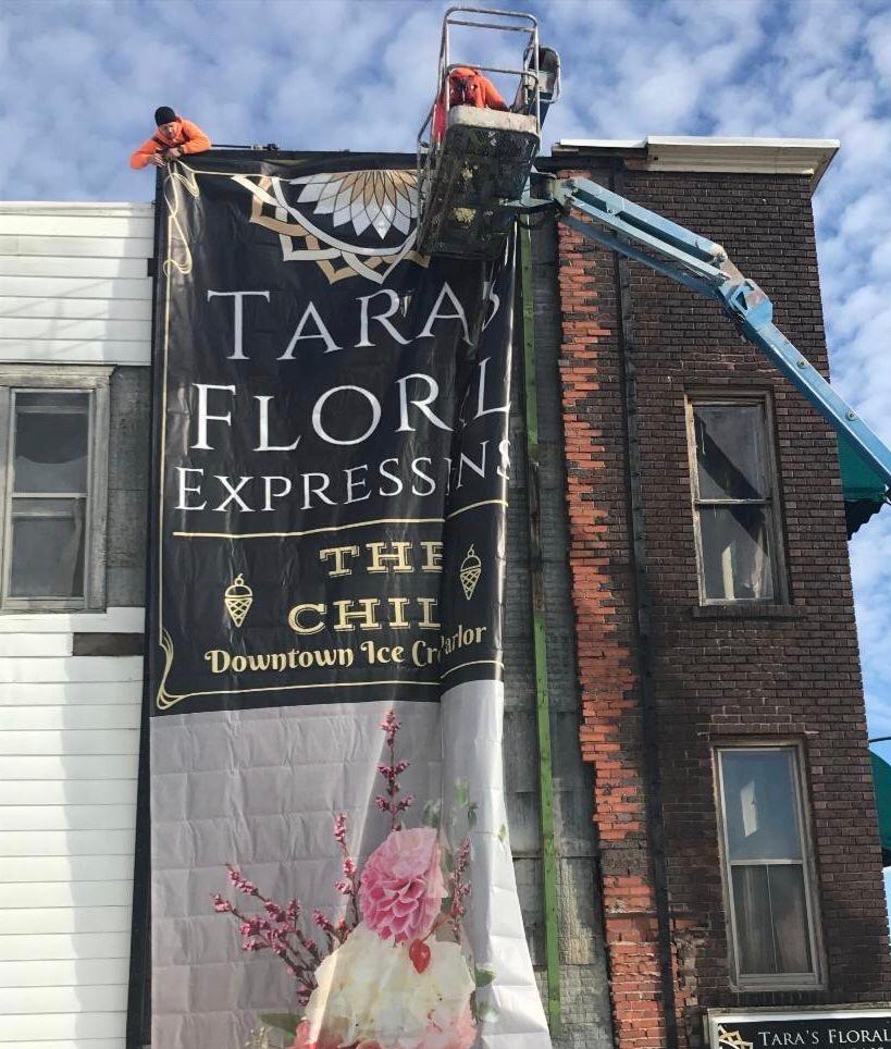 Taras-Floral-Expressions-BannerFrame-Classic-Wood-installed-frame From A Mess to A Sweet Masterpiece