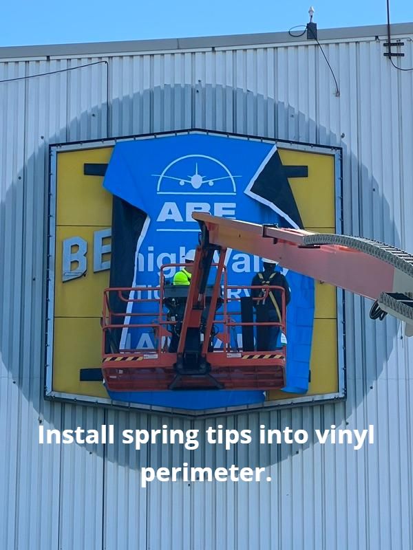 bethlehem-steel-sign-reface-lind-signspring-bannerframe-classic-covers-install-spring-tips Funky Banner Surface? No Problem!