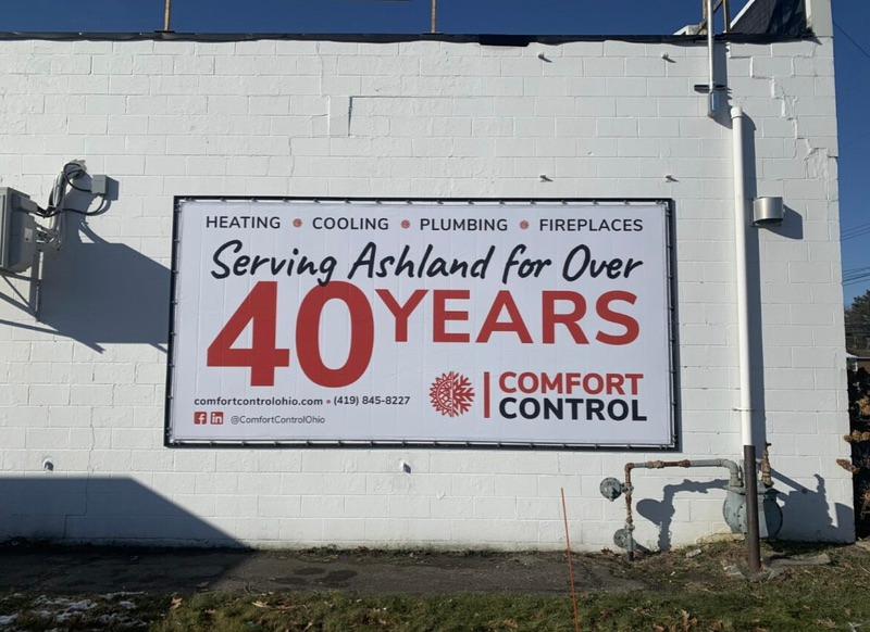 Comfort-Control-Ashland-Ohio-Lind-SignSpring-Banner-Frame-channels-and-mesh-banner-installed-before-covers-put-on Banner Frame Installation: 40 Years of Comfort