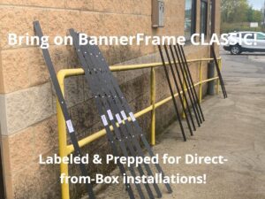 Frames-Labeled-and-Prepped-for-Installation-300x225 Great Walls are a Terrible Thing to Waste— Lind Offers Simple Banner Installation!