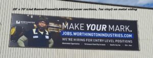 Poster-up-on-steel-wall-300x114 Steel Your Face! Banner Hanging Systems for Metal Siding!