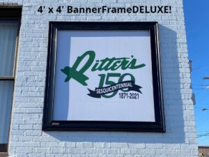 Poster-finished-with-frame-surrounding-it-1-300x225 Lind Banner Frame DELUXE! Signage Displays the Upscale Way!