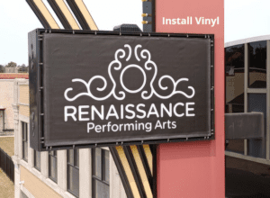 Renaissance-vinyl-being-installed-300x220 Lind SignSpring: Signage Displays That Work Every Time, All the Time!