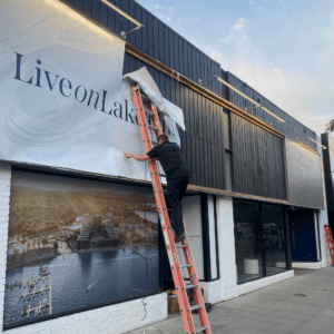 Wallscape-During-300x300 ﻿FASTSIGNS Kelowna Loves BannerFrame Classic and Lind SignSpring!